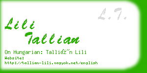 lili tallian business card